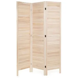 DESIGN DELIGHTS RAUMTEILER Cottage | 3-teilig, Holz, 170x120 cm (HxB) | Natur Raumtrenner, Faltwand, Sichtschutz, Raum Trennwand, Paravent, Stellwand | Farbe: Natur