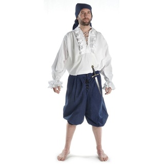 HEMAD Piraten-Kostüm Störtebeker, Set: Rüschenhemd, Hose und Kopftuch Hemd M - Hose S/M