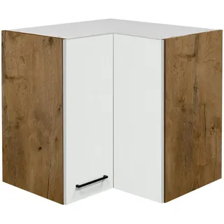 FlexWell Eckoberschrank, Eiche, Magnolie, Holzwerkstoff, 1 Fächer, einzeln stellbar, 60x54.8x32 cm, Made in Germany, individuell planbar, Zusatzausstattung erhältlich, hängend, Küchen, Küchenmöbel, Küchenschränke, Eckschränke Küche