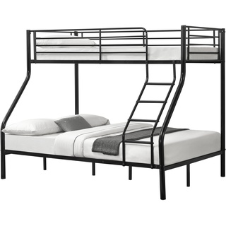[neu.haus] Etagenbett Sortland 200x140/90 cm Schwarz