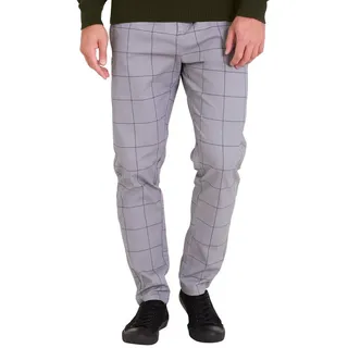 BlauerHafen Chinohose Herren Formaler Check Hose Slim-Fit Vintage Office Business Full Pants All sizes available 30''-38'' grau 32