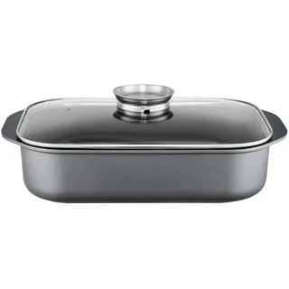 AMBITION Bratentopf Induktion rechteckig Verso 40 x 25 cm antihaft Aluminium alle Herdarten Ofen Soft-Touch-Griffe Aromaknopf