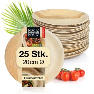 Moritz & Moritz Palmblatt Teller rund Ø 20 cm 25er Set beige