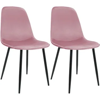 CLP Esszimmerstuhl Maryam Samt rosa 2er Set