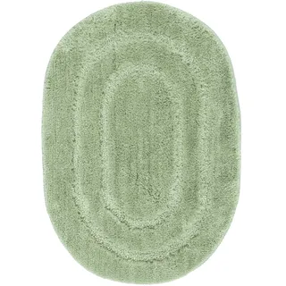 e-floor - Badematte Soft – Badteppich Weich Flauschig – Rutschfester Badezimmerteppich – Angenehm im Griff – Leicht zu Reinigen – Waschmaschinengeeignet - Badematten - Teppish - Oval - 40x60 cm Grün