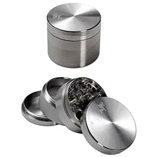 Black Leaf 1x Edelstahl Grinder 4-TLG. Ø 38mm H: 33mm + Sticker und PopUp