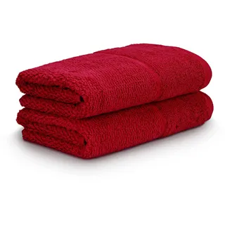 Frottana Pearl Handtuch 50 x 100 cm aus 100% Baumwolle, Ruby 2er Set
