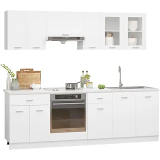 vidaXL Küchenzeile Lyon 8-tlg. 240 cm Weiß