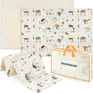 OEM Faltbare Spielmatte 180x120x1cm - Stadtmotiv/Sand Beige, beidseitig