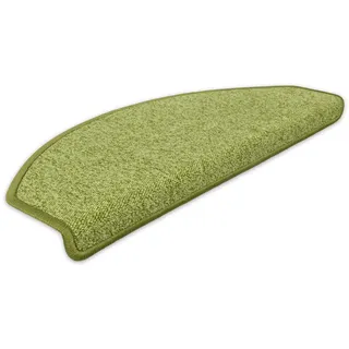 Metzker Stufenmatten Durango Halbrund SparSet's Grün 30 Stück | Treppenteppich von DAS TEPPICHWERK - Trittfläche ca. 65x24cm incl. Klebeband