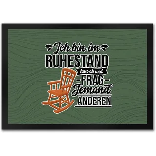 speecheese Rente Fußmatte in 35x50 cm mit Spruch für Rentner Ich Bin im Ruhestand hau ab und frag jemand Anderen EIN bunter Türvorleger für Eltern Rentner Fußabtreter Türmatte Vorruhestand