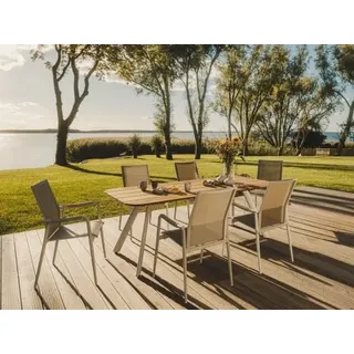 Niehoff Gartenmöbel-Set 6 Costa Sessel und 1 Tisch Muro 220x95cm