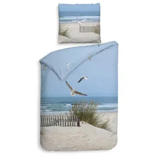 Heckett and Lane Bettwäsche Spiaggia, Mako-Satin, 2 teilig, maritimes Design, 100% Baumwolle ab 135x200 cm. bunt
