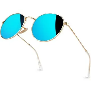 Runde Polarisierte Verspiegelte Sonnenbrille UV400 Schutz Damen Herren