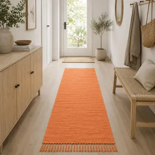 Pergamon Jolly Cotton Teppichläufer 100% Baumwolle - Handgefertigt & waschbar - Küchenläufer, Flurteppich oder Wohnzimmer - pflegeleicht & robust - viele Farben & Größen