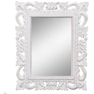 Oriental Galerie Barock Wandspiegel Spiegel Schminkspiegel Landhaus Holzrahmen Vintage Shabby Chic Natur/Whitewash 40x50cm