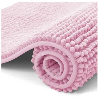 LuxusKollektion Badematte Badematte Chenille Rosa 50x80cm