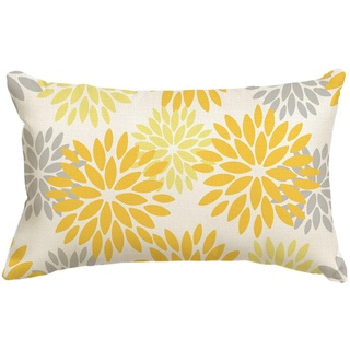 Artoid Mode Blumen Gelb Dahlien Sommer Kissenbezug, 30x50 cm Saisonnal Zierkissenbezug Couch Wohnzimmer Deko