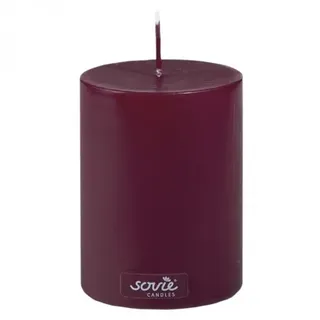 Sovie CANDLES Stumpenkerze Ø Weihnachten Adventskranz Blockkerze | 1 Flachkopfkerze in Bordeaux (Ø70mm x 100mm)