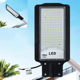 100W LED Straßenlaterne 6500K Straßenbeleuchtung Mastleuchte Straßenlampe IP66 Straßenleuchte Aussenleuchte Wegeleuchten Sicherheits Wand Licht Hofbeleuchtung für Strassen Werkstatt Garten