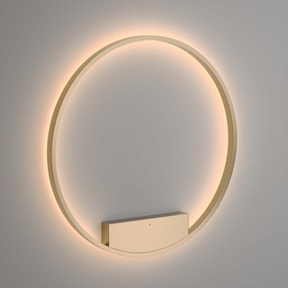 Wandlampe Wandleuchte Flurlampe messing LED Ring Design Wohnzimmerlampe H 80 cm