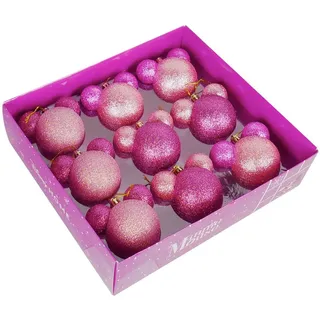 Disney Christbaumkugel-Set, Rosa, Pink, Kunststoff, Dekoration, Weihnachtsdekoration, Weihnachtsbaumschmuck, Weihnachtskugeln