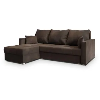 Masseno Ecksofa, Braun, Holz, 3-Sitzer, L-Form,L-Form, 220x143 cm, Wohnzimmer, Sofas & Couches, Wohnlandschaften, Ecksofas