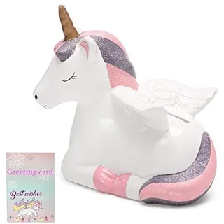 Einhorn Spardose Sparschwein Groß Mädchen Keramik Sparbüchse Pink