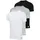 Herren T-Shirt 3er Pack Crew Neck Weiß/Schwarz/Grau S