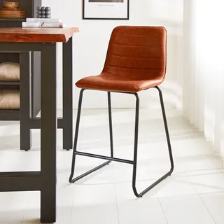 Industriell Barhocker Cognac Mark Pu – Sitzhöhe 65 Cm – Ohne