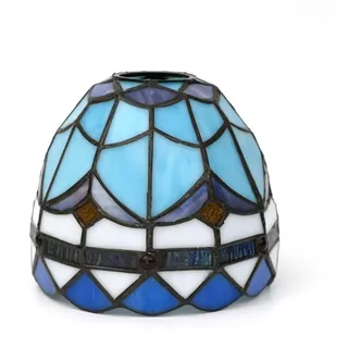 ZXMJYHK Tiffany-Lampenschirme, 6 Zoll, mediterrane Federn, Buntglas-Lampenschirm, Ersatz, Heimdekor, Lampenschirme, Zubehör, passend for Pendelleuchte, Deckenleuchte, Wandlampe