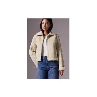 Street One Faux Shearling Jacket - Beige
