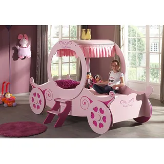 Kinderbett VIPACK Betten Gr. Liegefläche B/L: 90 cm x 200 cm, kein Härtegrad, rosa (rosa, pink) Kinder Kinder-Einzelbetten Bett "Kutsche"