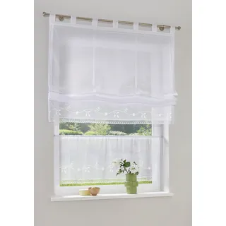 OTTO home Raffrollo OTTO HOME "Idaho" Gr. 3, weiß, B:80cm H:140cm, Voile, Obermaterial: 100% Polyester, Raffrollos, Transparent, Voile, Polyester