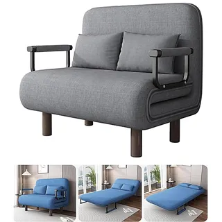 Klappbarer Schlafsessel 3 in 1, Schlafsofa mit Bettfunktion, Klappsessel mit Verstellbarer Rückenlehne, Abnembarem Kissen, Sofabett Gästebett, 5 Getriebe Einstellbar Klappbares Schlafsofa(Light Gray,1