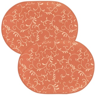 Platzset, »Tischset "Essen" 2er-Pack«, Erwin Müller, (2-St), abwaschbar Ranke orange oval - 35 cm x 50 cm