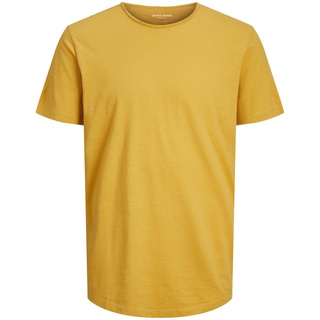 JACK&JONES Basic T-Shirt Rundhals Kurzarm Jersey Baumwolle Shirt Regular Fit JJEBASHER, Farben:Gelb, Größe:L