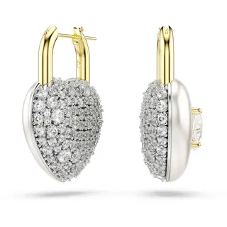 Swarovski Idyllia Drop-Ohrhänger, Verschiedene Schliffe, Herz, Weiß, Goldlegierungsschicht