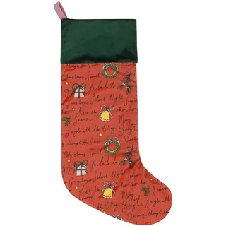 furn. Weihnachtsstrumpf aus Samt mit Weihnachtsstimmung, Mehrfarbig, 29 x 27cm