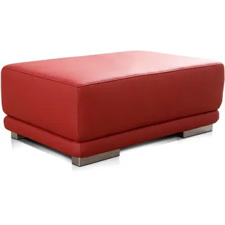 CAVADORE Lederhocker Corianne in Lederoptik / Rechteckiger Hocker in Kunstleder / 103 x 41 x 69 / Kunstleder rot