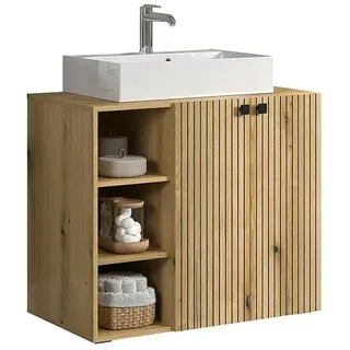 Trendteam Niklas Badmöbel-Set  (90 cm, Evoke Eiche, Strukturiert, Breite Waschbecken: 60 cm)