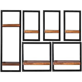 SIT Möbel Panama Wandregal 105 x 25 x 75 cm Antikschwarz
