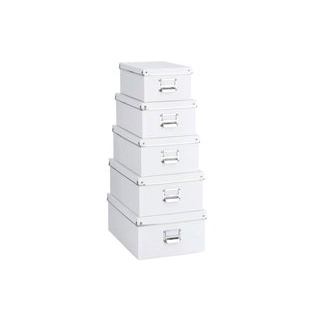 Zeller Aufbewahrungsboxen-Set weiß Metall