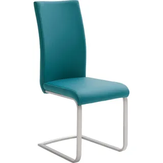 Novel Schwingstuhl, Edelstahl, Petrol, Metall, Textil, Flachrohr, 42x102x58 cm, Stoffauswahl, Typenauswahl, Esszimmer, Stühle, Esszimmerstühle, Schwingstühle