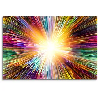 Sinus Art Wandbild 120x80cm Bunte Farbexplosion auf Leinwand für Wohnzimmer, Büro, Schlafzimmer, Ferienwohnung u.v.m. Gestochen scharf in Top Qualität