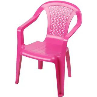 Spetebo Kinder Gartenstuhl aus Kunststoff - pink - Robuster Stapelstuhl für Kleinkinder - Monoblock Stuhl Kinderstuhl Spielstuhl Sitz Möbel stapelbar für Außen