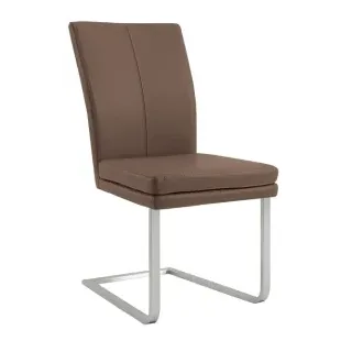 Niehoff Colorado Schwingstuhl Gestell Edelstahl flach, Microfaser Atlantis Havanna braun