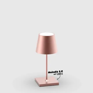 Sigor Nuindie Mini Akku-Tischleuchte metallic, kabellos, dimmbar, bis zu 17h Laufzeit - Roségold