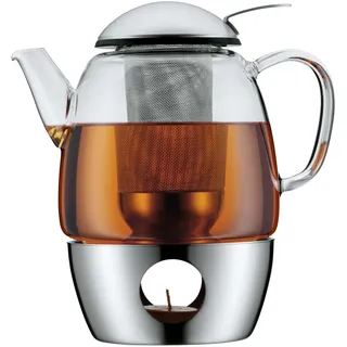 Teekanne WMF "SmarTea" Kannen Gr. 1 l, silberfarben (edelstahlfarben, transparent) Kaffeekannen, Teekannen und Milchkannen herausnehmbarer Siebeinsatz