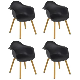 Lesli Living Stuhl Montreux Kunststoff schwarz 4er Set